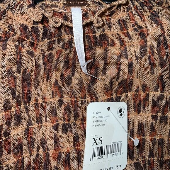 NEW Free People Hello There Top in Leopard Combo size XS - Picture 9 of 9